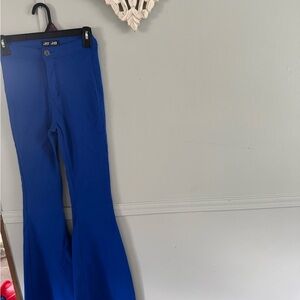 Stylish Women's Flare Jeans in Bold Blue